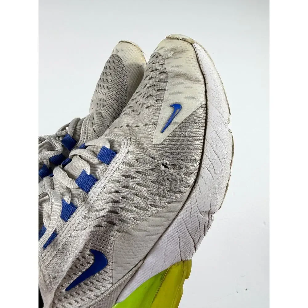 Nike Air Max 270 White Volt Astronomy Blue Sneakers Size 4 youth